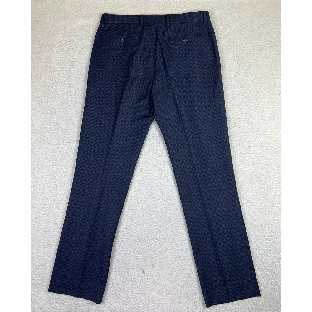 Banana Republic Dress Pants Mens 32x34 (Fits 34x32) Navy Wool Tailored Slim‎ Fit